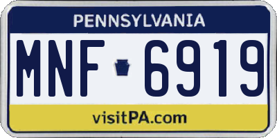 PA license plate MNF6919