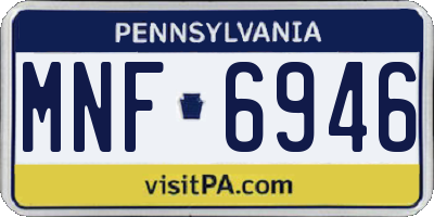 PA license plate MNF6946