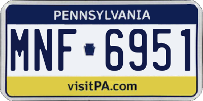 PA license plate MNF6951