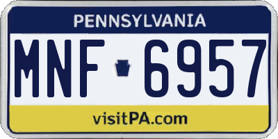 PA license plate MNF6957
