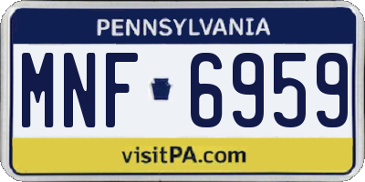 PA license plate MNF6959