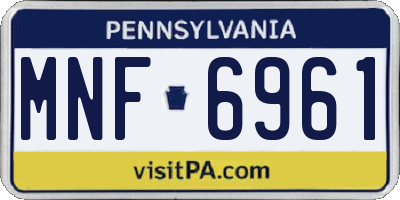 PA license plate MNF6961