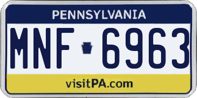 PA license plate MNF6963