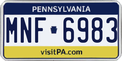 PA license plate MNF6983