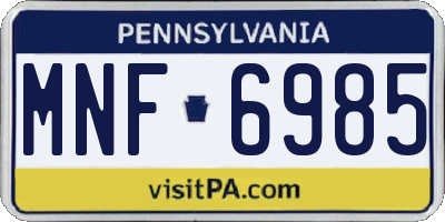 PA license plate MNF6985