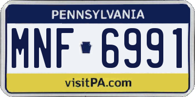 PA license plate MNF6991