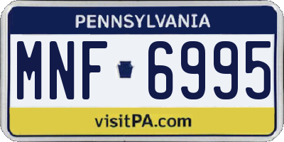 PA license plate MNF6995