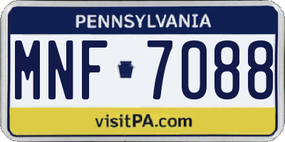 PA license plate MNF7088
