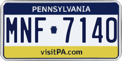 PA license plate MNF7140