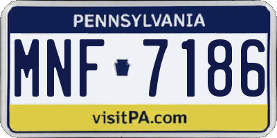 PA license plate MNF7186