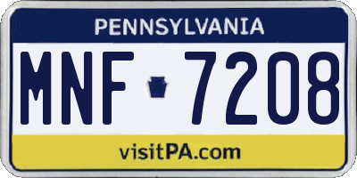 PA license plate MNF7208