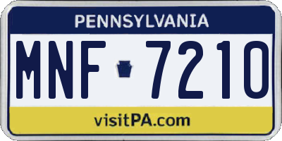 PA license plate MNF7210