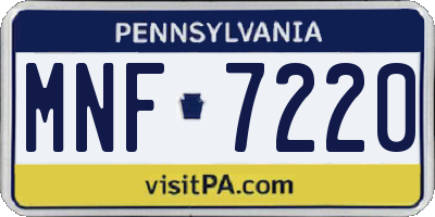PA license plate MNF7220