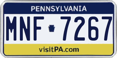PA license plate MNF7267