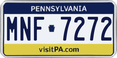 PA license plate MNF7272