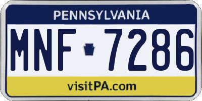 PA license plate MNF7286