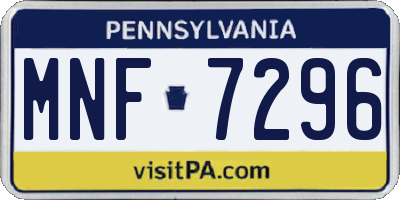 PA license plate MNF7296