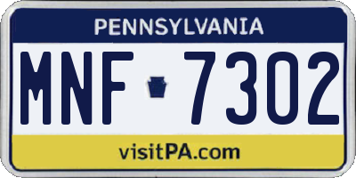 PA license plate MNF7302