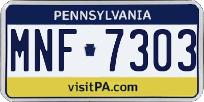 PA license plate MNF7303