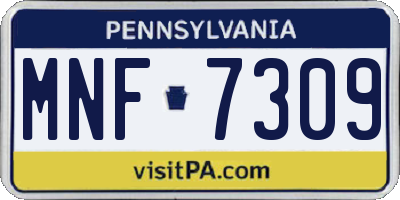 PA license plate MNF7309