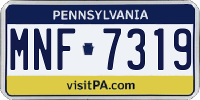PA license plate MNF7319