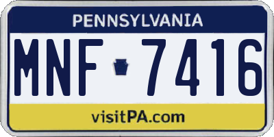 PA license plate MNF7416
