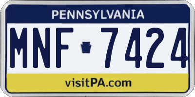 PA license plate MNF7424