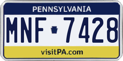 PA license plate MNF7428