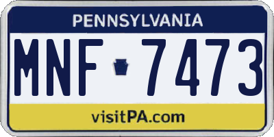 PA license plate MNF7473