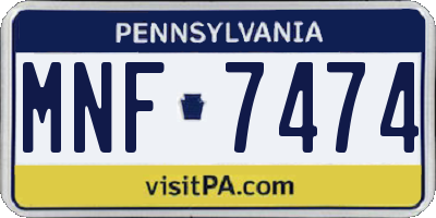 PA license plate MNF7474