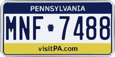 PA license plate MNF7488