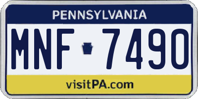 PA license plate MNF7490