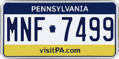 PA license plate MNF7499