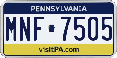 PA license plate MNF7505