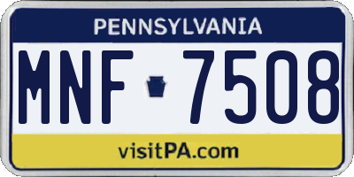 PA license plate MNF7508