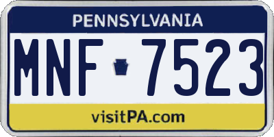 PA license plate MNF7523