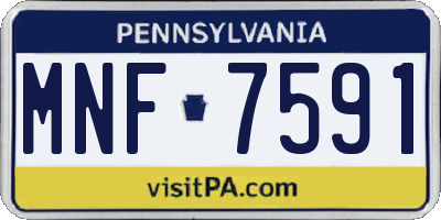 PA license plate MNF7591