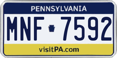 PA license plate MNF7592