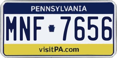 PA license plate MNF7656