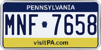 PA license plate MNF7658