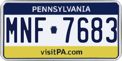 PA license plate MNF7683
