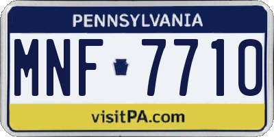 PA license plate MNF7710