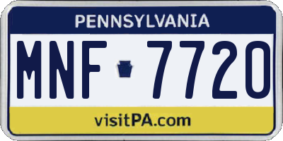 PA license plate MNF7720