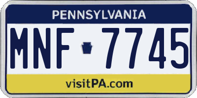 PA license plate MNF7745