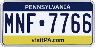 PA license plate MNF7766