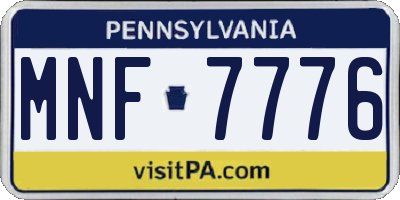 PA license plate MNF7776