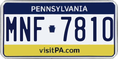 PA license plate MNF7810