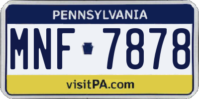 PA license plate MNF7878