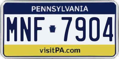 PA license plate MNF7904