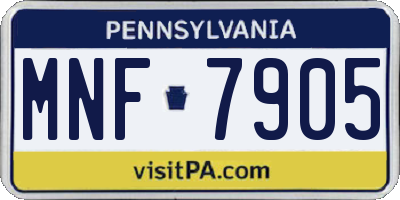 PA license plate MNF7905